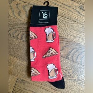 Yo Sox Men's Red Pizza and Beer Socks